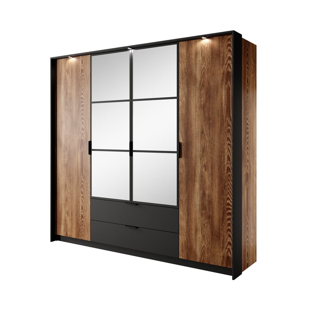 Milton 223cm 4-Door Mirrored Hinged Wardrobe – image 3