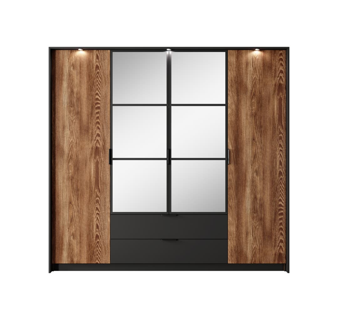 Milton 223cm 4-Door Mirrored Hinged Wardrobe – image 4