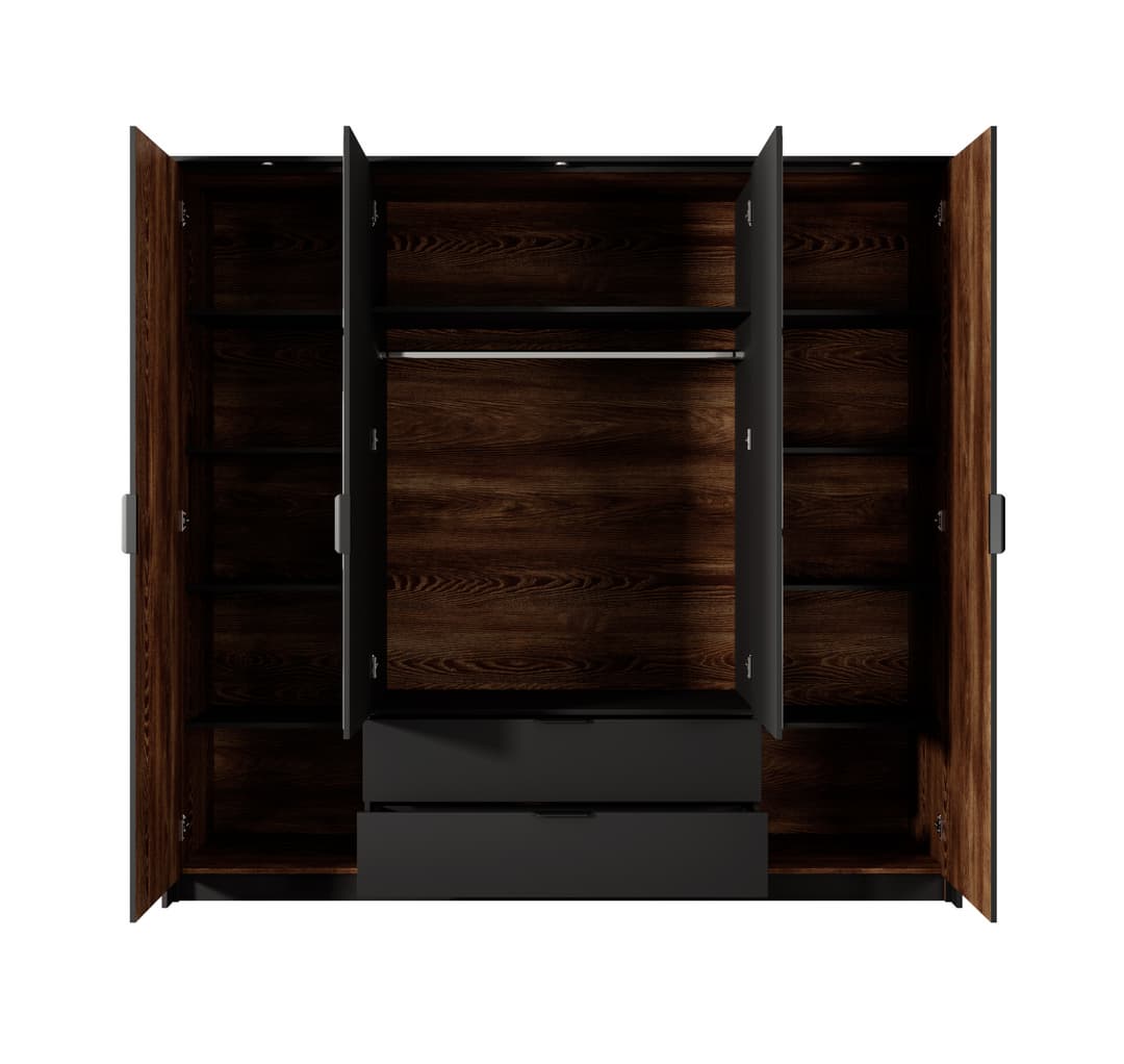 Milton 223cm 4-Door Mirrored Hinged Wardrobe – image 5