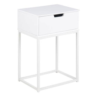 Mitra 40cm 1-Drawer Bedside Table – White – image 1