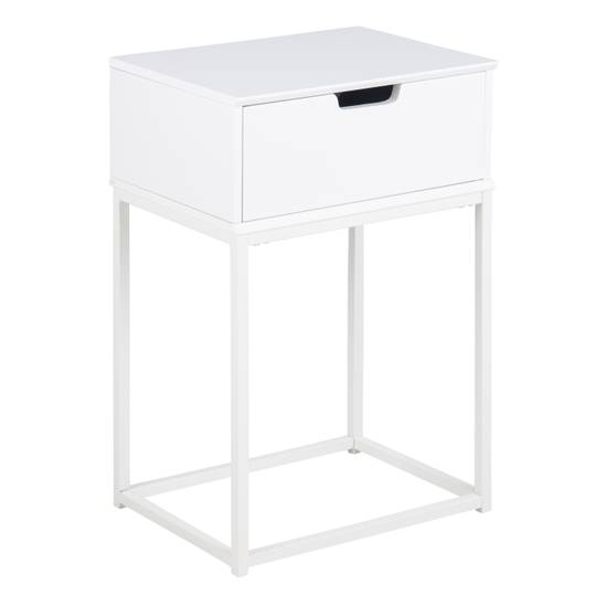 Mitra 40cm 1-Drawer Bedside Table – White – image 2