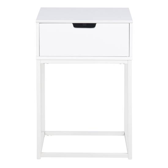 Mitra 40cm 1-Drawer Bedside Table – White – image 3