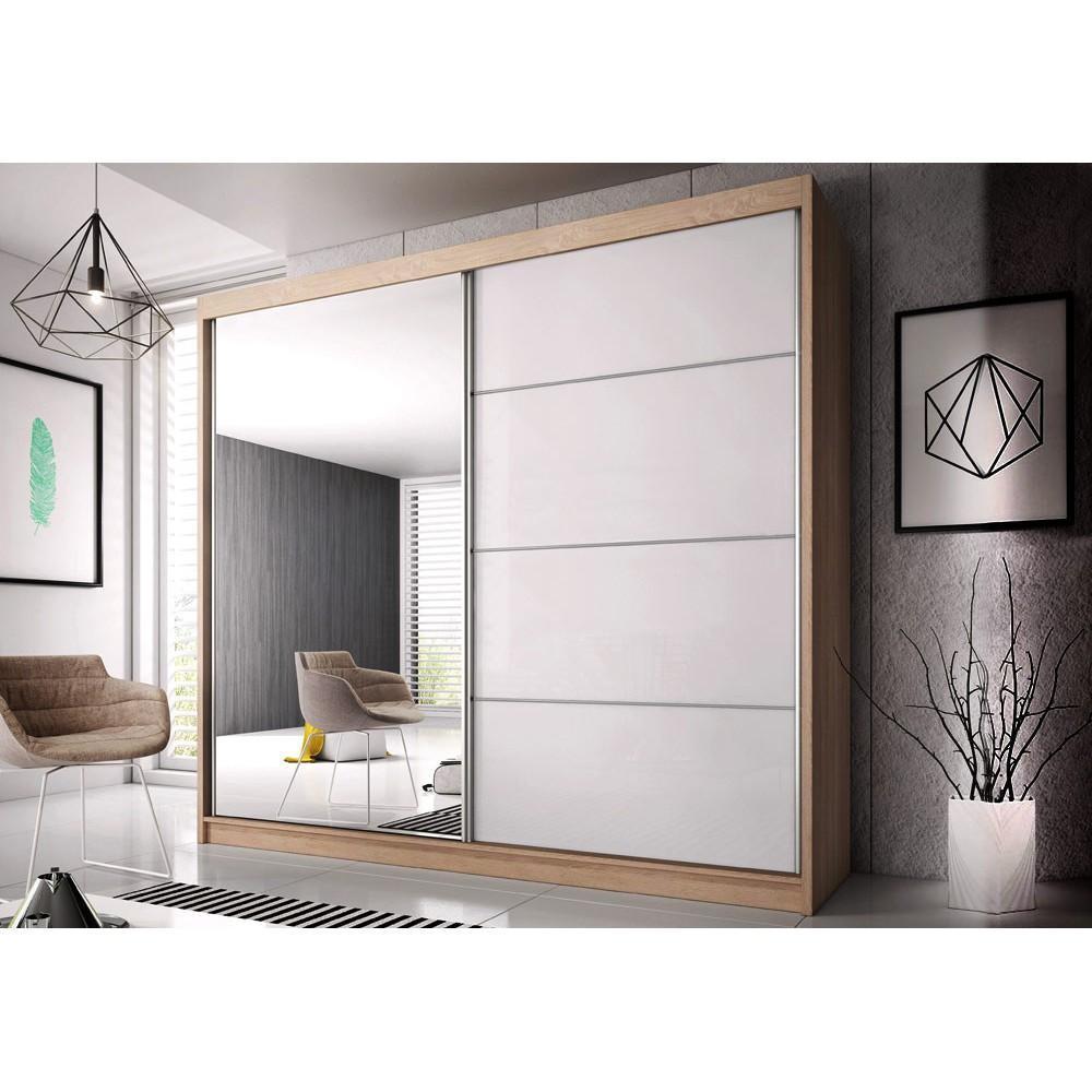 Multi 35 Sliding Mirror Door Wardrobe 233cm - Oak Sonoma