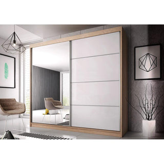 Multi 35 Sliding Mirror Door Wardrobe 233cm - Oak Sonoma