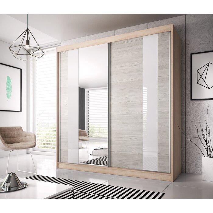 Multi 32 Sliding Mirror Door Wardrobe 233cm - Oak Sonoma — view 1