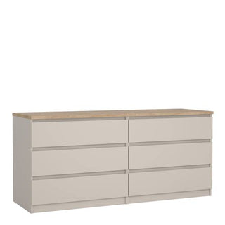 Naia 153.6cm Wide 6-Drawer Chest – Beige – image 1