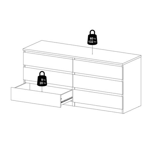 Naia 153.6cm Wide 6-Drawer Chest – Beige – image 10