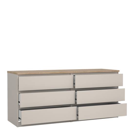 Naia 153.6cm Wide 6-Drawer Chest – Beige – image 4
