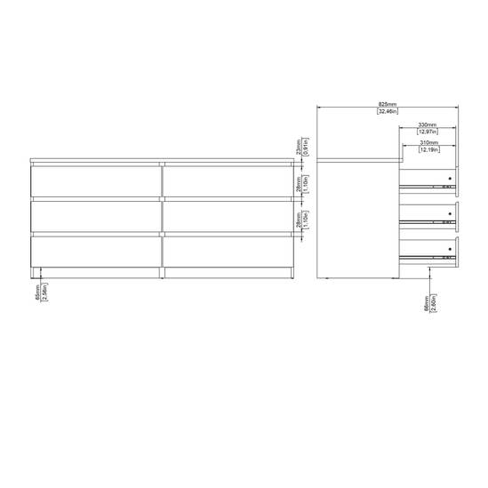 Naia 153.6cm Wide 6-Drawer Chest – Beige – image 9