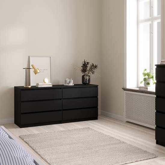 Naia 153.6cm Wide 6-Drawer Chest – Black – image 5