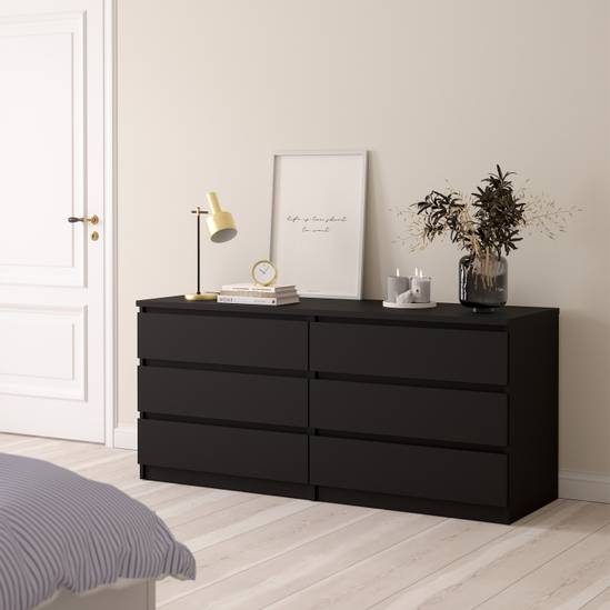Naia 153.6cm Wide 6-Drawer Chest – Black – image 6