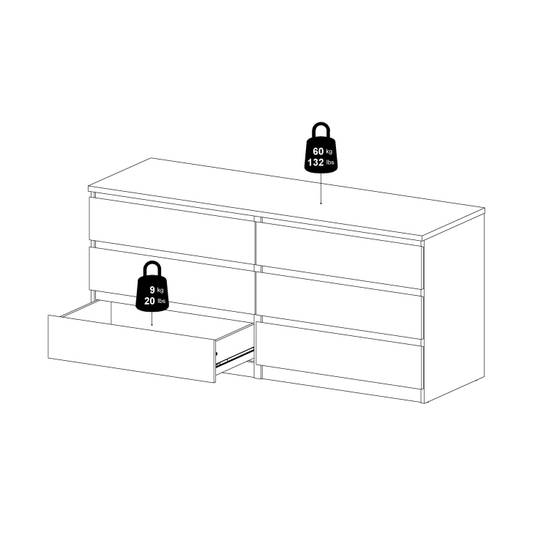 Naia 153.6cm Wide 6-Drawer Chest – Grey – image 10