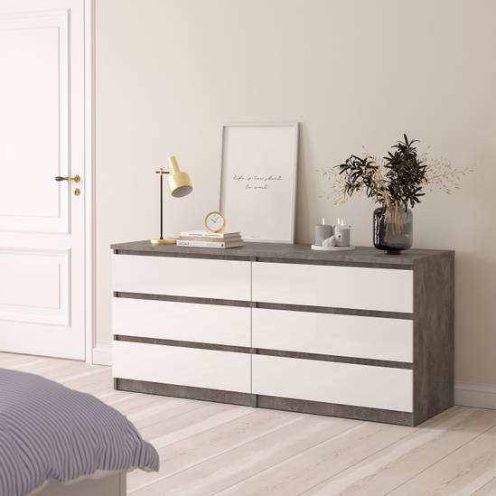 Naia 153.6cm Wide 6-Drawer Chest – Grey – image 5