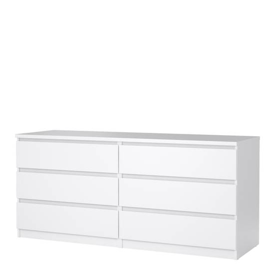 Naia 153.6cm Wide 6-Drawer Chest – White – image 3