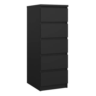 Naia 40.2cm Narrow 5-Drawer Chest – Black – image 1
