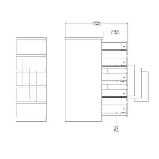 Naia 40.2cm Narrow 5-Drawer Chest – Black – image 10