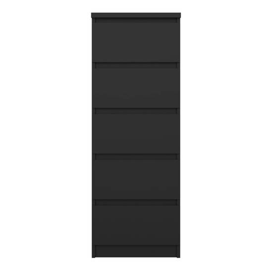 Naia 40.2cm Narrow 5-Drawer Chest – Black – image 2