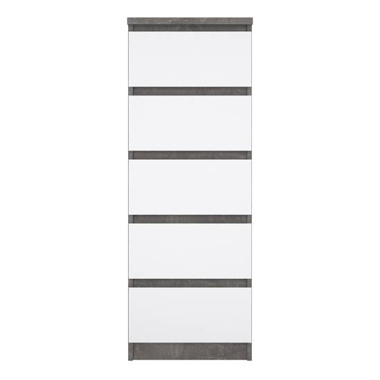 Naia 40.2cm Narrow 5-Drawer Chest – Grey – image 2