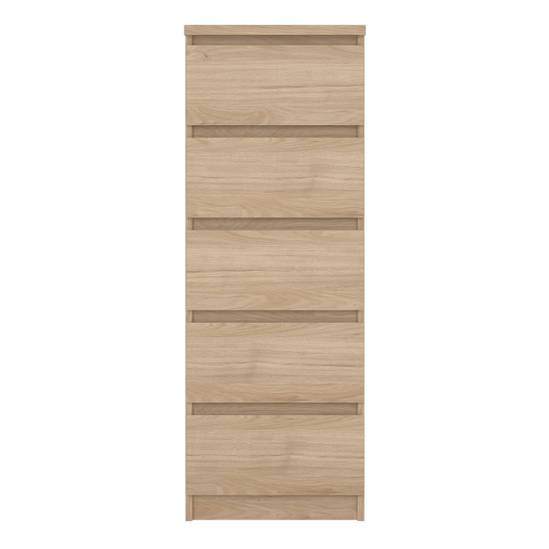 Naia 40.2cm Narrow 5-Drawer Chest – Light Oak – image 2