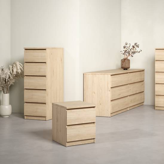 Naia 40.2cm Narrow 5-Drawer Chest – Light Oak – image 6