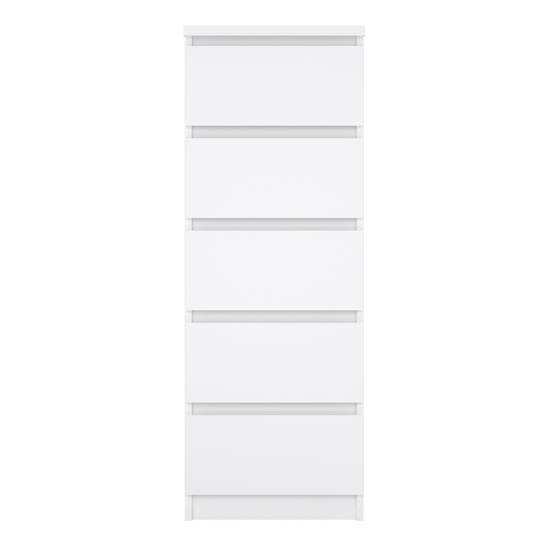 Naia 40.2cm Narrow 5-Drawer Chest – White – image 2