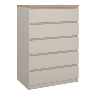 Naia 77cm 5-Drawer Chest – Beige – image 1
