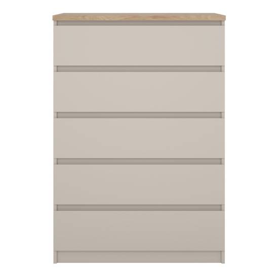 Naia 77cm 5-Drawer Chest – Beige – image 2