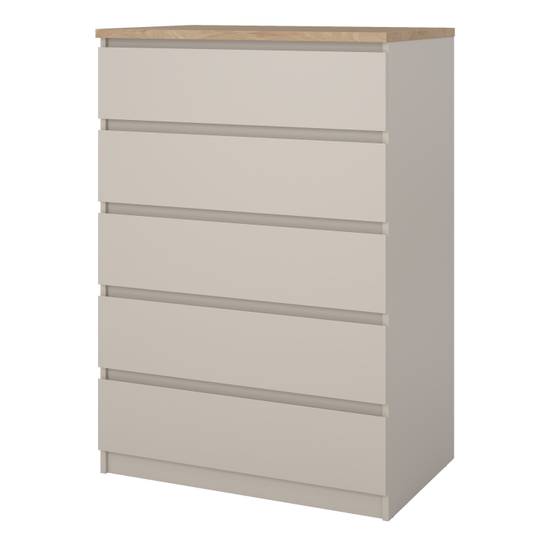 Naia 77cm 5-Drawer Chest – Beige – image 3