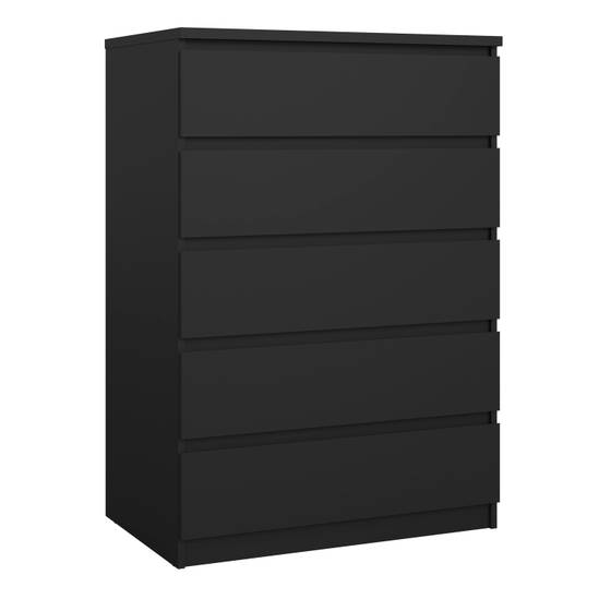 Naia 77cm 5-Drawer Chest – Black – image 1