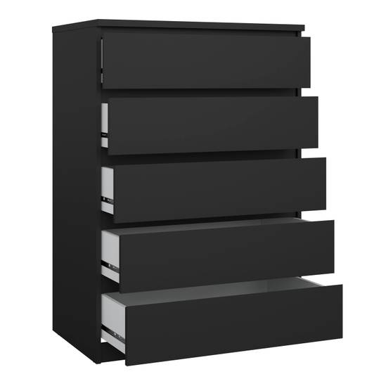 Naia 77cm 5-Drawer Chest – Black – image 4