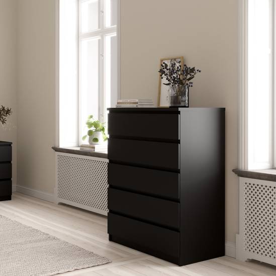 Naia 77cm 5-Drawer Chest – Black – image 5
