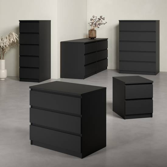 Naia 77cm 5-Drawer Chest – Black – image 7