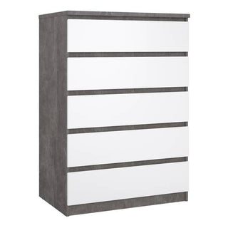 Naia 77cm 5-Drawer Chest – Grey – image 1