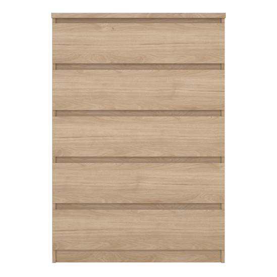 Naia 77cm 5-Drawer Chest – Light Oak – image 2