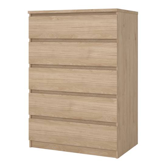 Naia 77cm 5-Drawer Chest – Light Oak – image 3