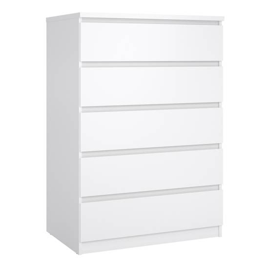 Naia 77cm 5-Drawer Chest – White – image 1