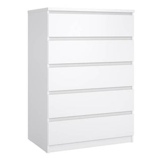 Naia 77cm 5-Drawer Chest – White – image 1