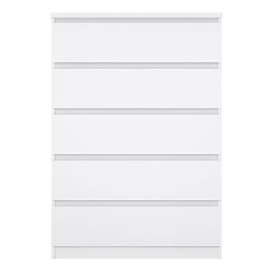 Naia 77cm 5-Drawer Chest – White – image 2