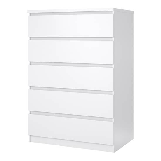 Naia 77cm 5-Drawer Chest – White – image 3