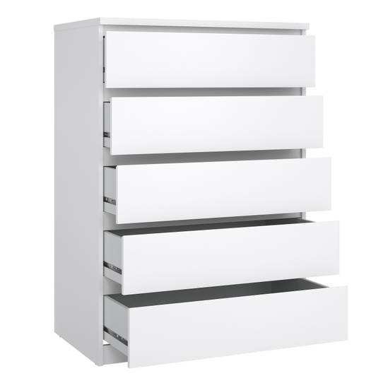 Naia 77cm 5-Drawer Chest – White – image 4