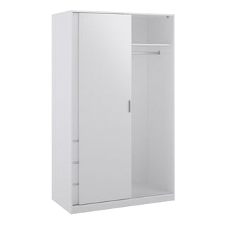 Nakou High Gloss Wardrobe With 1 Sliding Door In White