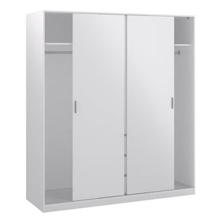 Nakou High Gloss Wardrobe With 2 Sliding Doors In White