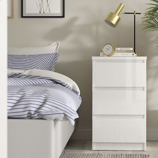 Nakou Wooden Bedroom Set With 2 Doors Wardrobe In White