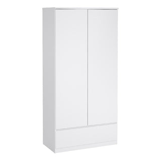 Nakou Wooden Bedroom Set With 2 Doors Wardrobe In White