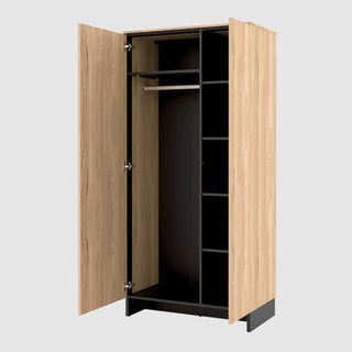 Narva Wooden Wardrobe With 2 Doors In Mountain Ash