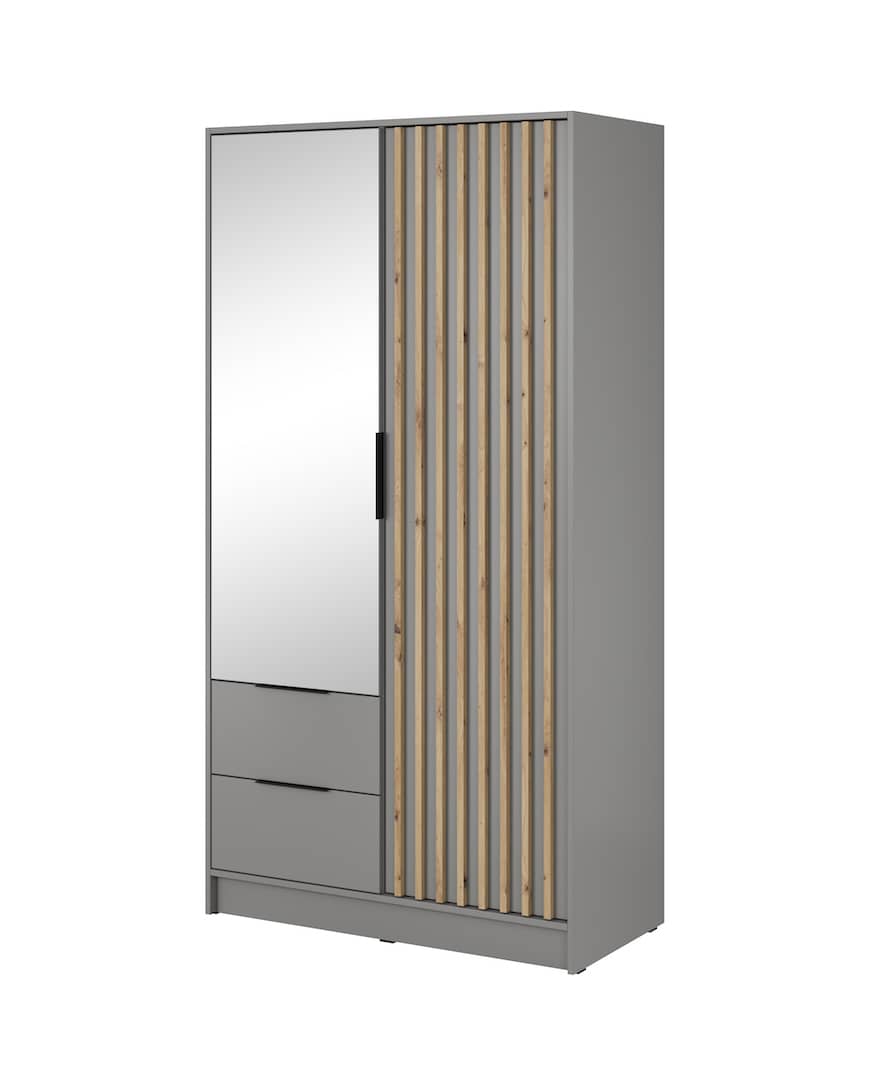 Nelly Hinged Door Wardrobe 105cm - Grey & Lamela Artisan – image 8
