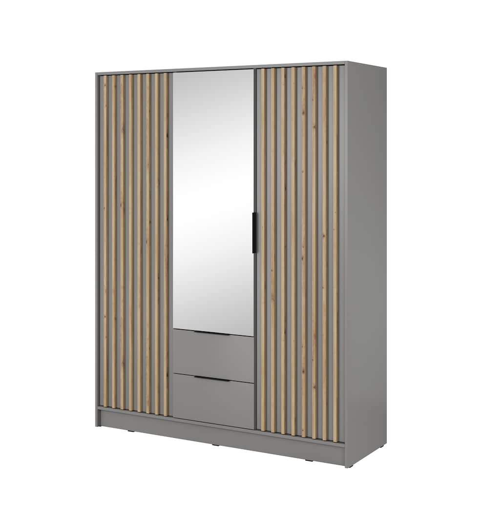 Nelly Hinged Door Wardrobe 155cm - Graphite & Lamela Artisan – image 8