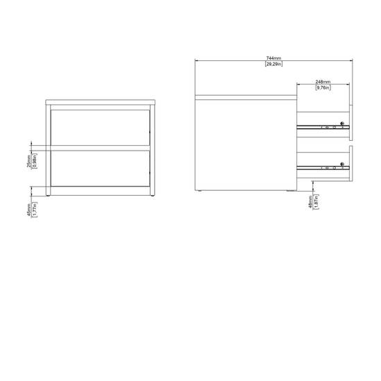 Next 51.6cm 2-Drawer Nightstand – White – image 11
