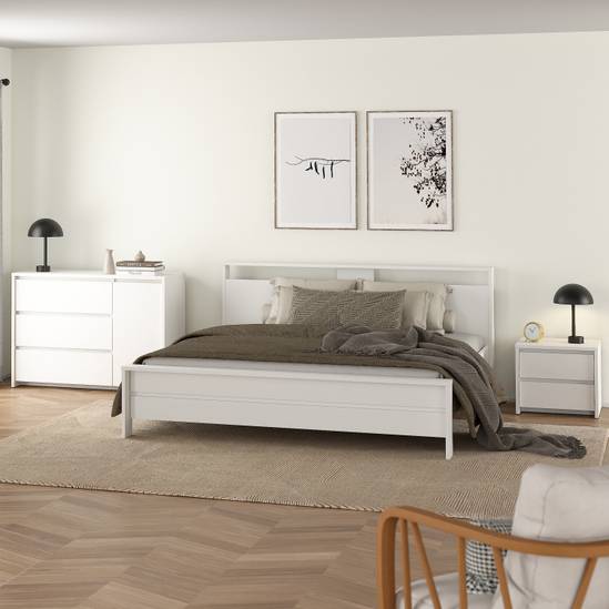 Next 51.6cm 2-Drawer Nightstand – White – image 6