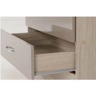 Mack Oak Wooden Wardrobe With 2 Doors Oyster Gloss Front
